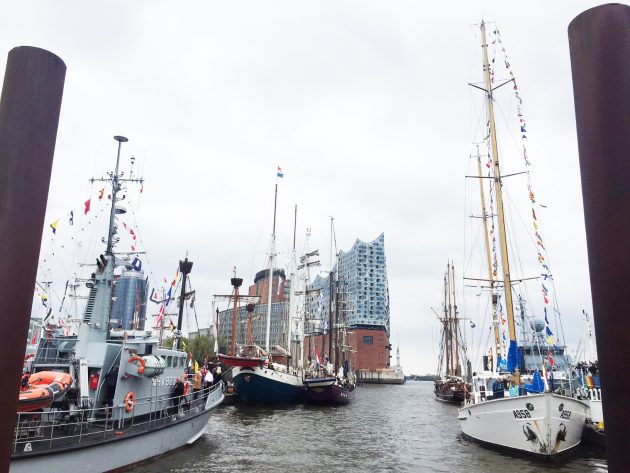 Tall ships in a harbour