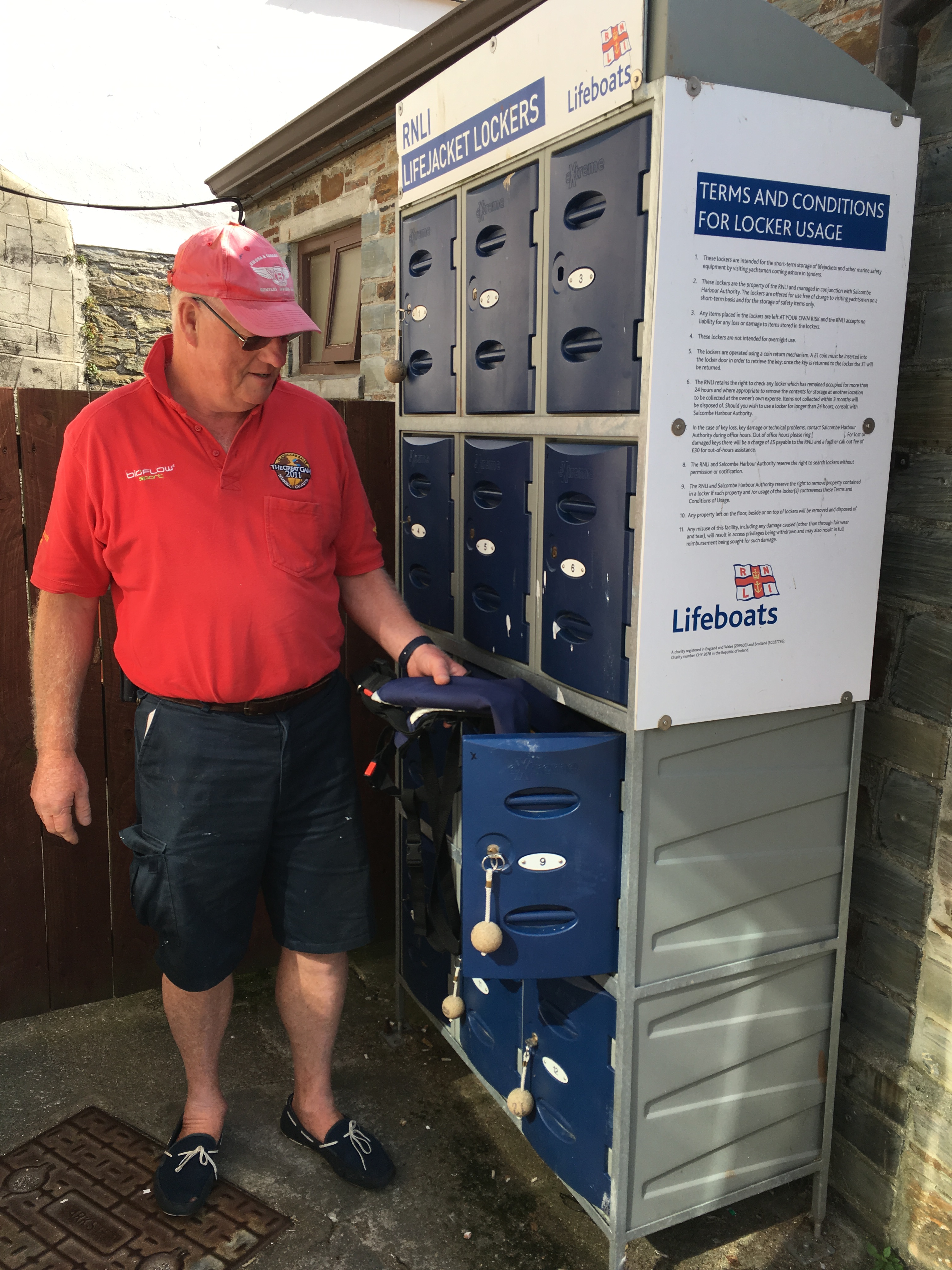 Lifejacket lockers provided by the RNLI to persuade people to wear lifejackets