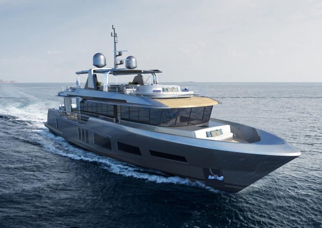 A render of a motor yacht designed by Laurent Giles