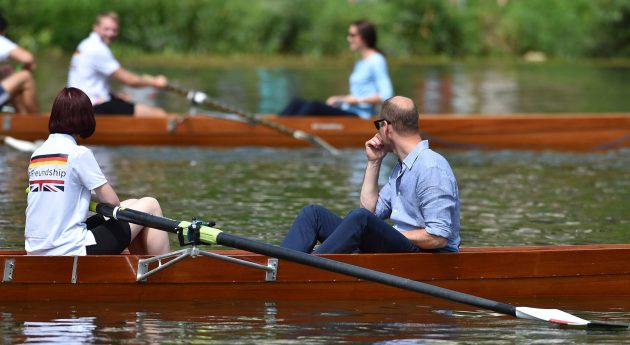 Duke of Cambridge cox a boat in Germany