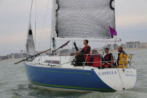 Frans Maas and his crew ahead of the start of the Light Vessel Race