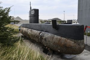 A homemade submarine sealed with tape which is connected to the Kim Wall case