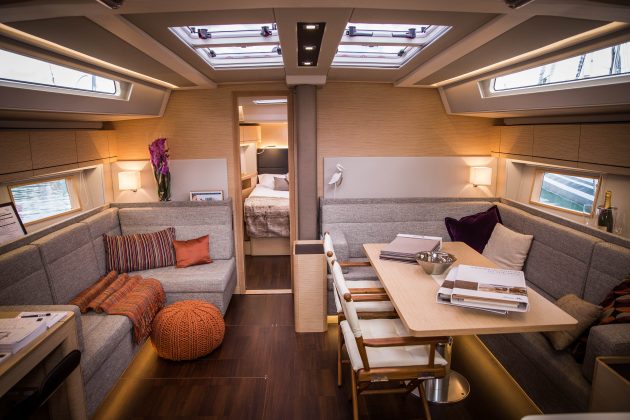 The inside of yacht