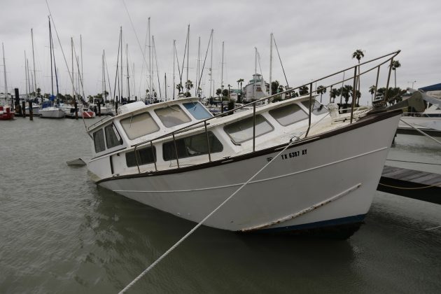 A motor yacht following a hurricane