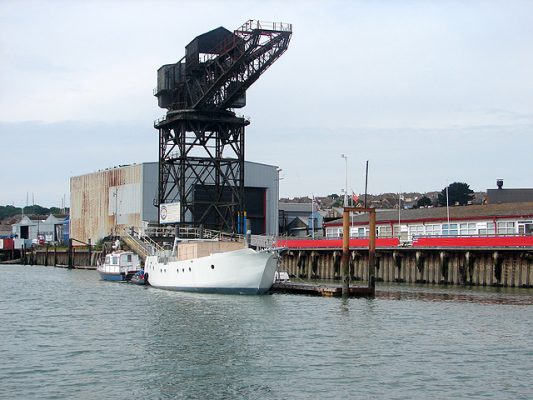 A crane on the Medina River, Cowes, Isle of Wight