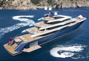 A render of a superyacht by Winch Design