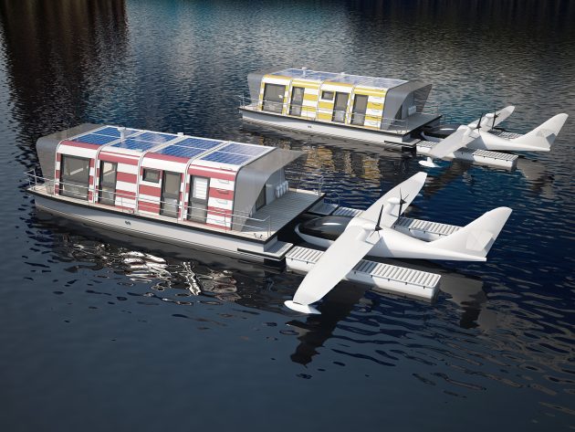 Max Zhivov Modul GO houseboat with helipad