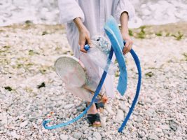 beach littered with plastic