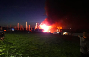 Holyhead Marina engulfed by flames