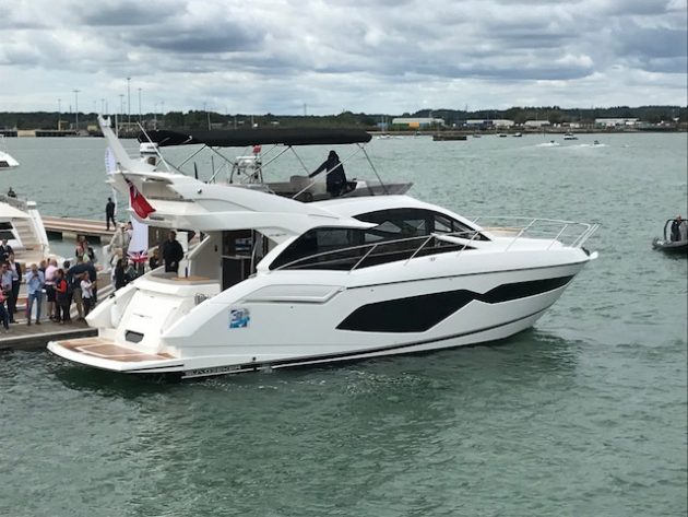 Simon Le Bon On Sunseeker Manhattan 52 Southampton Boat Show