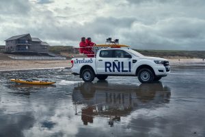 RNLI Ford Ranger on a beach