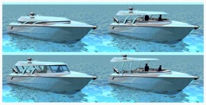 Van Diemen’s patented roof and window system which allows the tender to transform from a limousine to an open boat in under 30 seconds