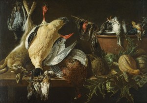 Adriaen van Utrecht still life with game and vegetables