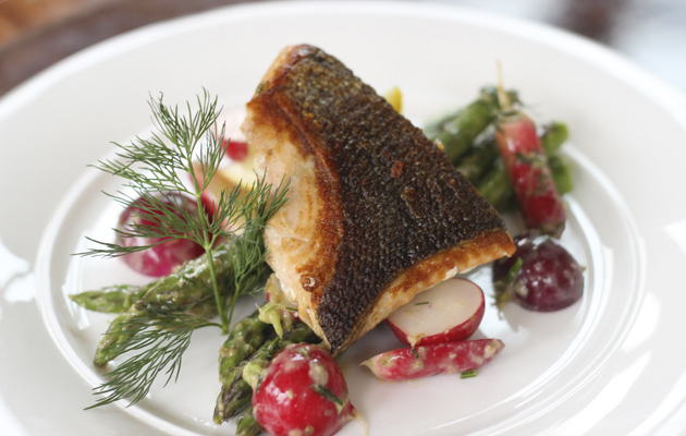 Crispy skinned salmon