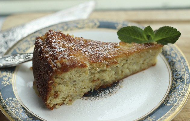 Citrus, pistachio and ricotta torte.