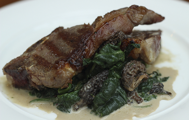 Grilled lamb chops with morels and spinach - The Field