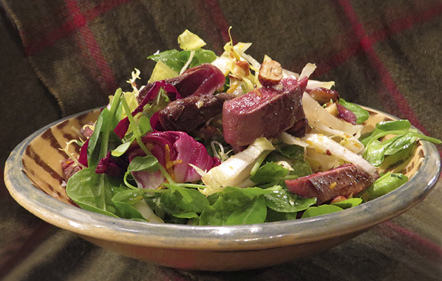 Warm pigeon salad with bitter leaves - The Field