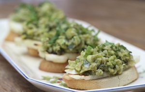 Broad bean, cumin and lemon toasts