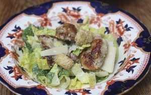 Partridge breast caesar-style salad