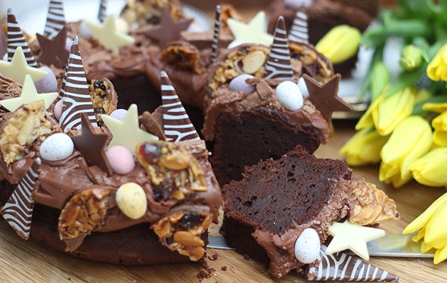 Chocolate, ginger and orange Easter cake