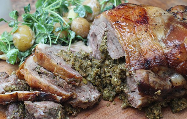 Stuffed and rolled shoulder of hogget