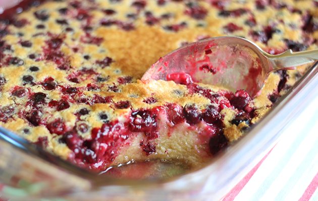 Blackcurrant clafoutis