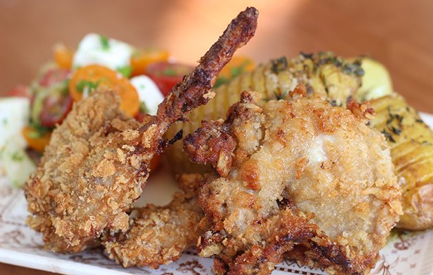Crispy buttermilk fried partridge