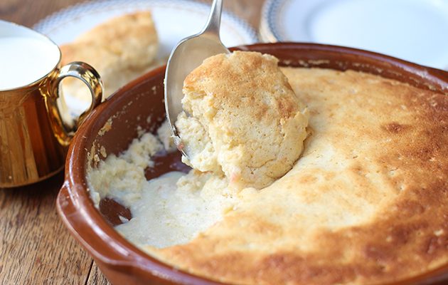 Grapefruit and yogurt baked pudding