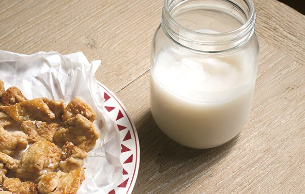 Homemade lard and pork scratchings