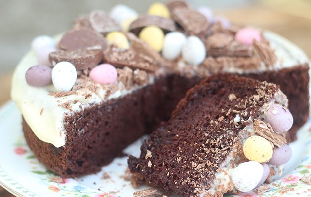 Chocolate and orange Easter chiffon cake