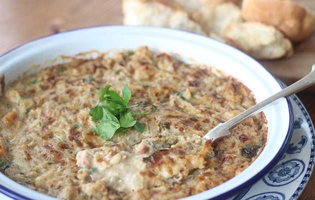 Spiced crab thermidor