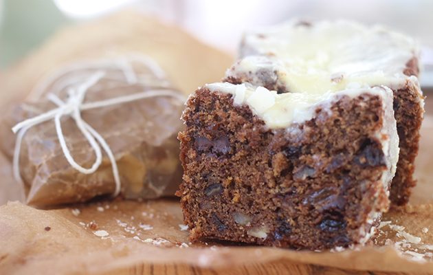 Chocolate and orange fruit tea cake