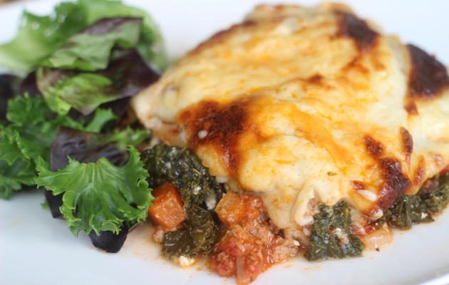 Pheasant, curly kale and mature cheddar lasagne