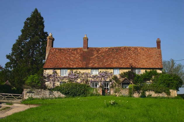 wisteria covered cottage