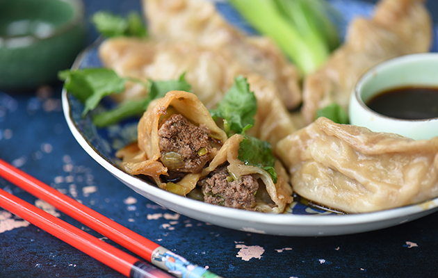 Steamed venison dumplings