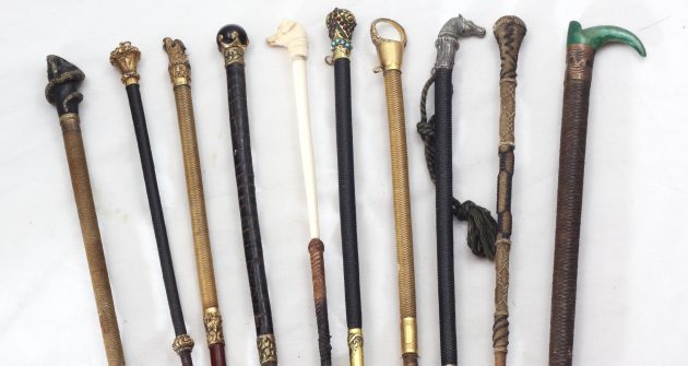 A selection of whip handles