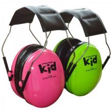 Peltor kids earmuffs in neon pink and green