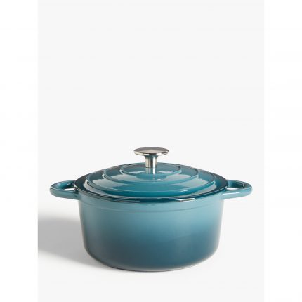 Best value casserole dish, a colourful blue cast iron version from John Lewis