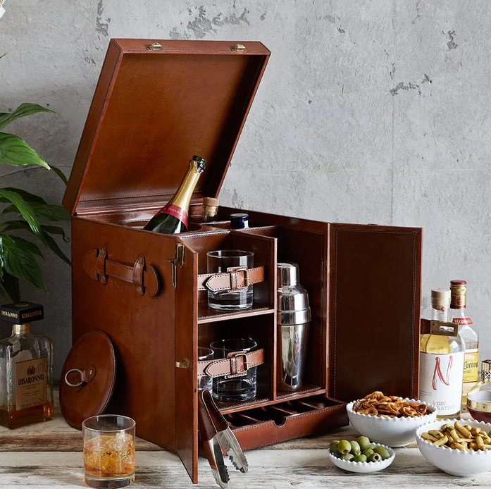 leather cocktail making kit 