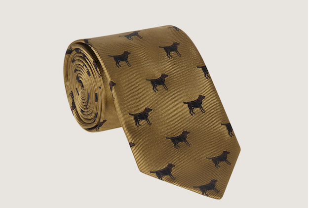 labrador pattern tie by Purdey