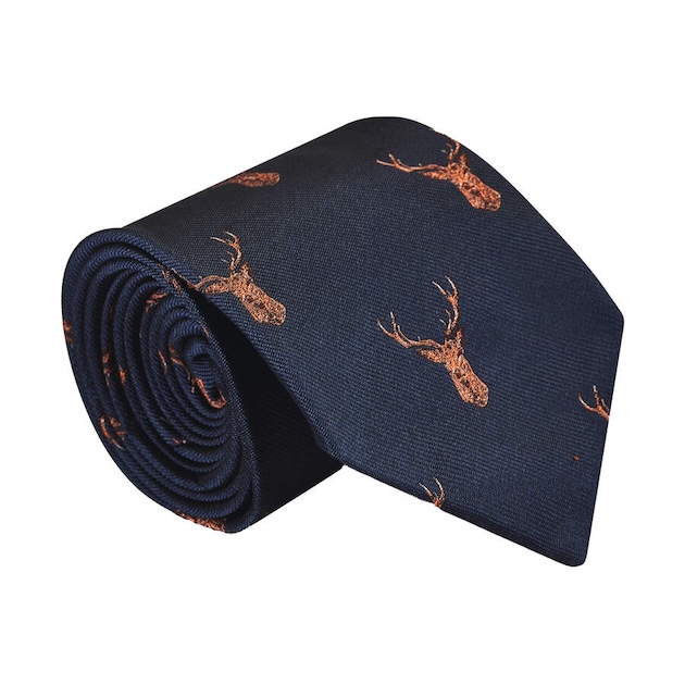 Stag pattern tie