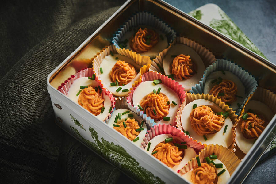 Nduja devilled eggs - perfect for point-to-point picnics