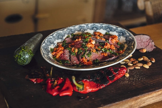 Cedar smoked venison
