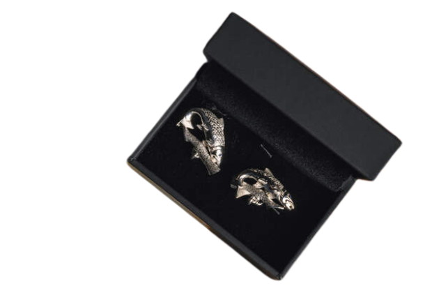 silver fish cufflinks 