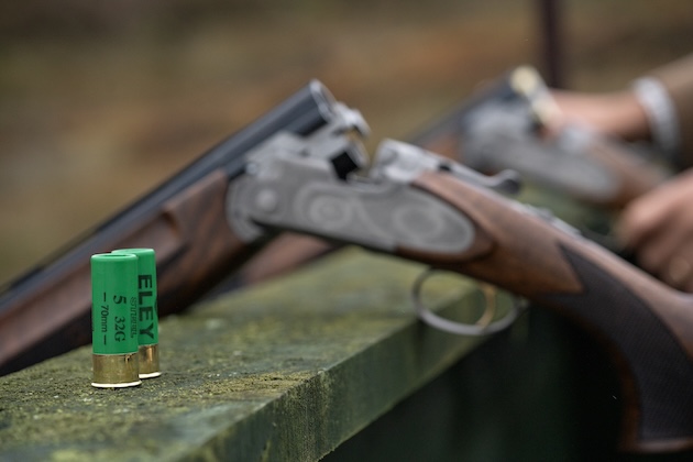 side by side shotgun with cartridge 