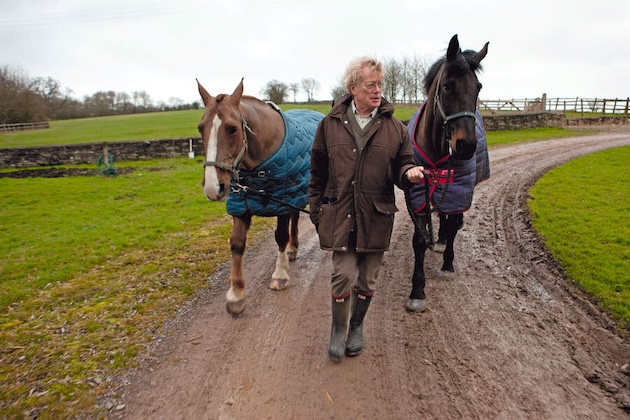 Sir Roger Scruton with horses 