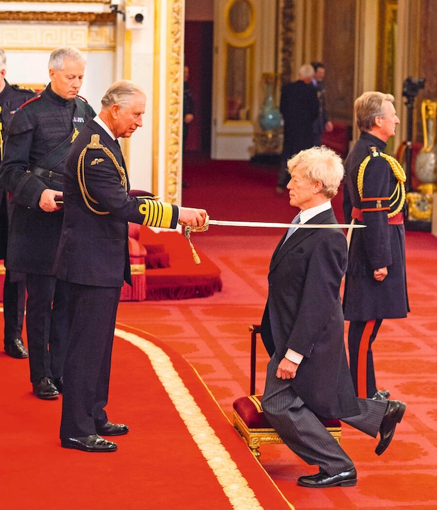 Roger Scruton being knighted