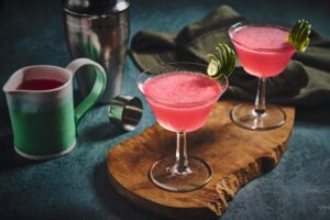 rhubarb and rosemary daiquiri