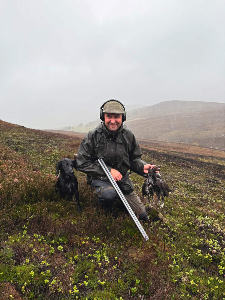 man with brace grouse