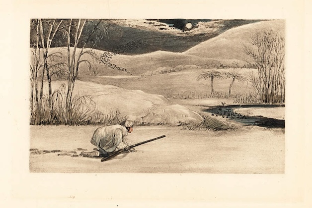 Mad Jack Mytton stalking duck in his nightshirt 